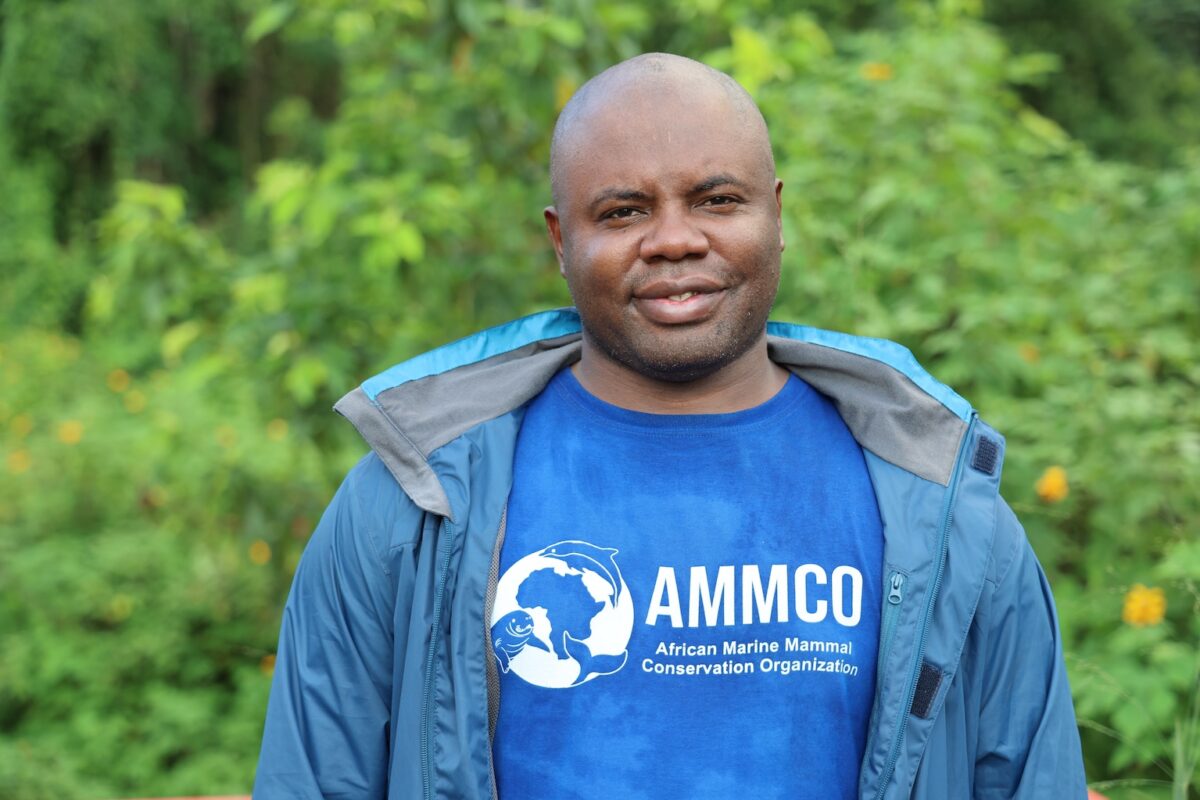 African manatee expert Aristide Kamla, founder of the African Marine Mammal Conservation Organization (AMMCO), recently won the Whitely Award. (Credit: African Aquatic Conservation Fund).