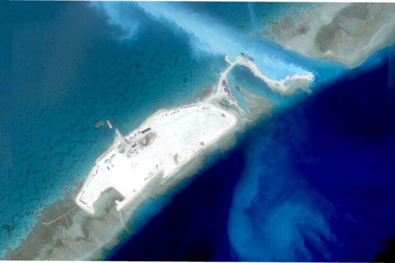 Satellite image of dredging in South China Sea