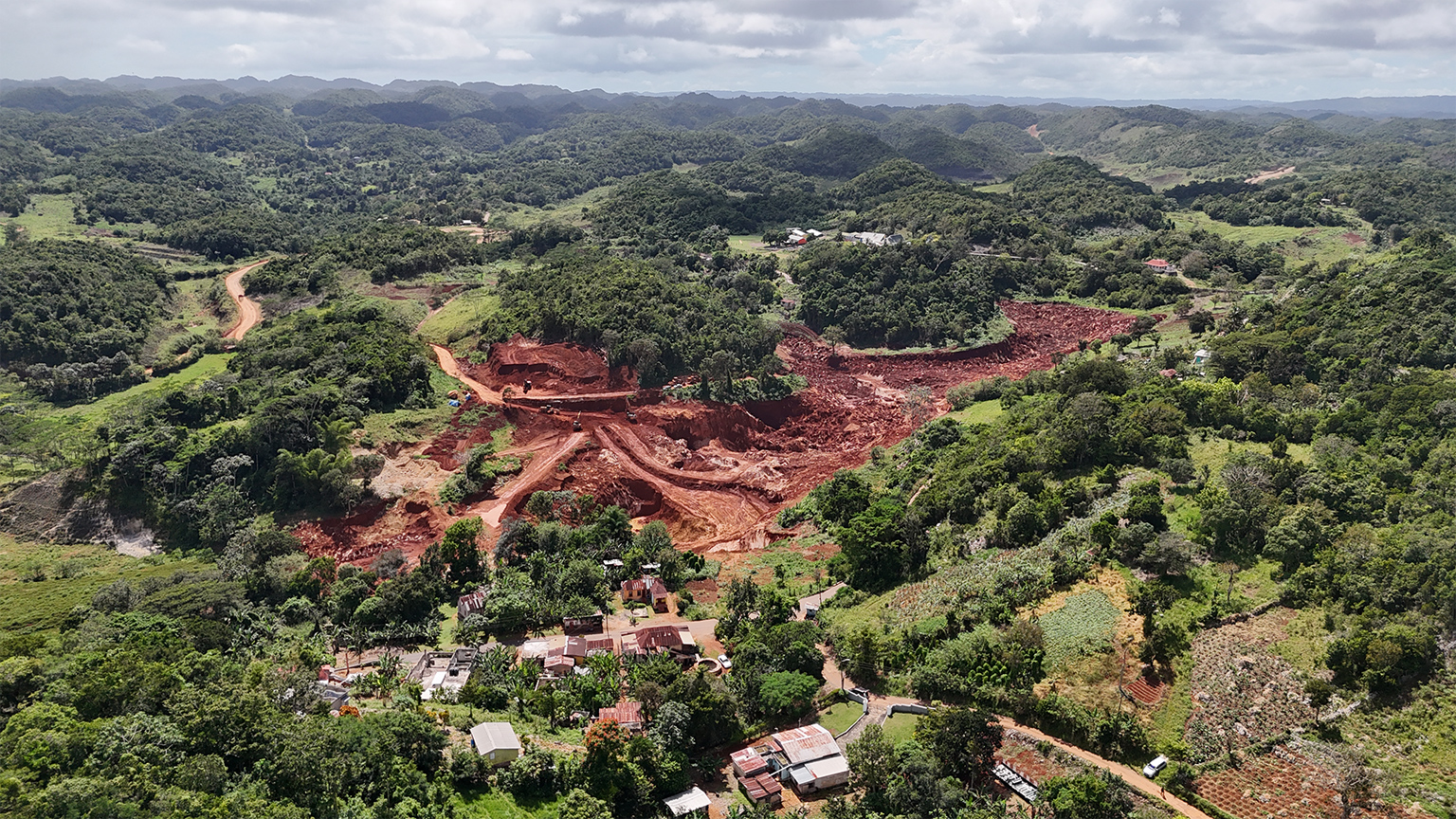 Bauxite mining in Jamaica. 