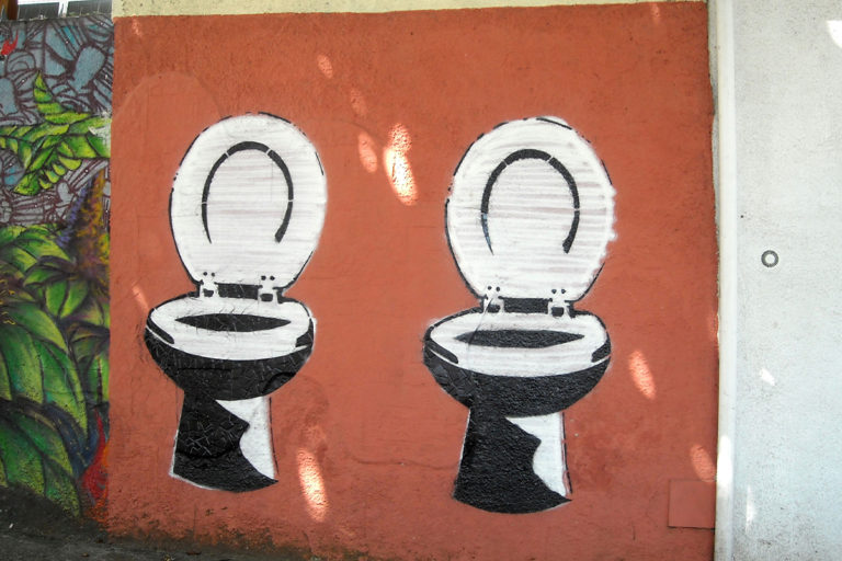 Toilet urban art