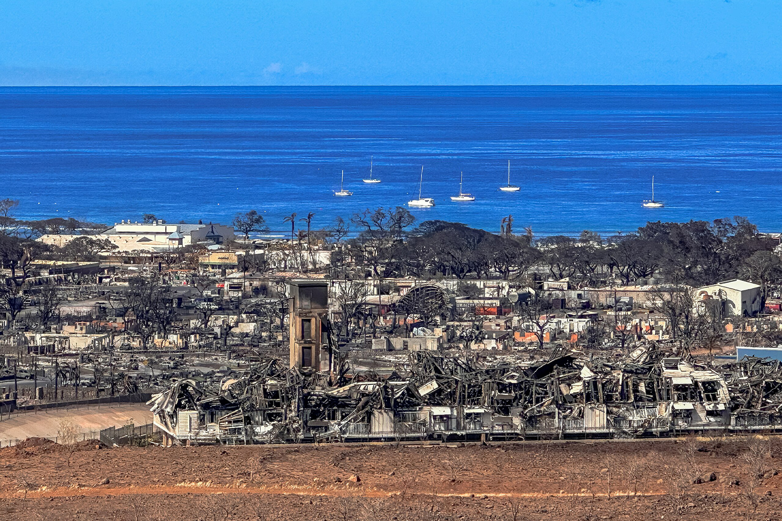 Maui community space of Lahaina burned by wildfire