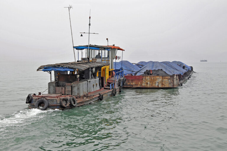 Commercial coal shipping in Vietnam.