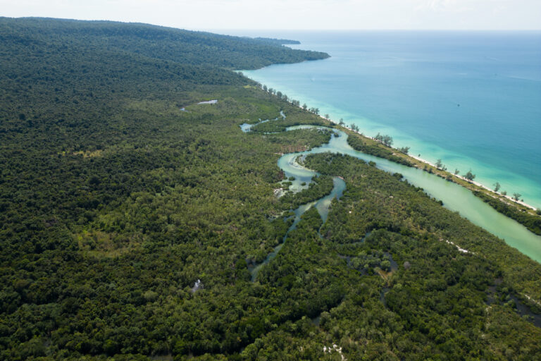 The creeks that loggers reportedly use to access the deeper sections of forest on Koh Kong Krao, Cambodia's largest island.