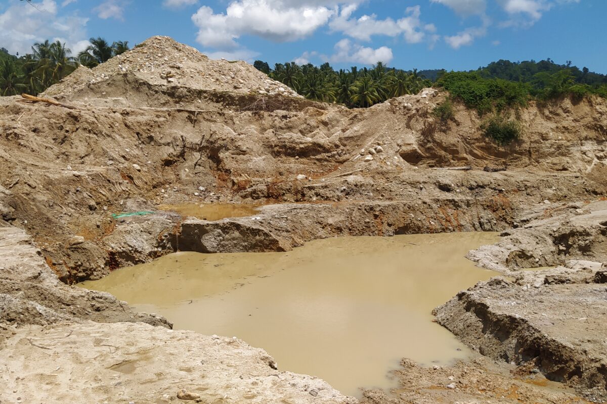 A former mining excavation in Pahuwato that's left abandoned. 