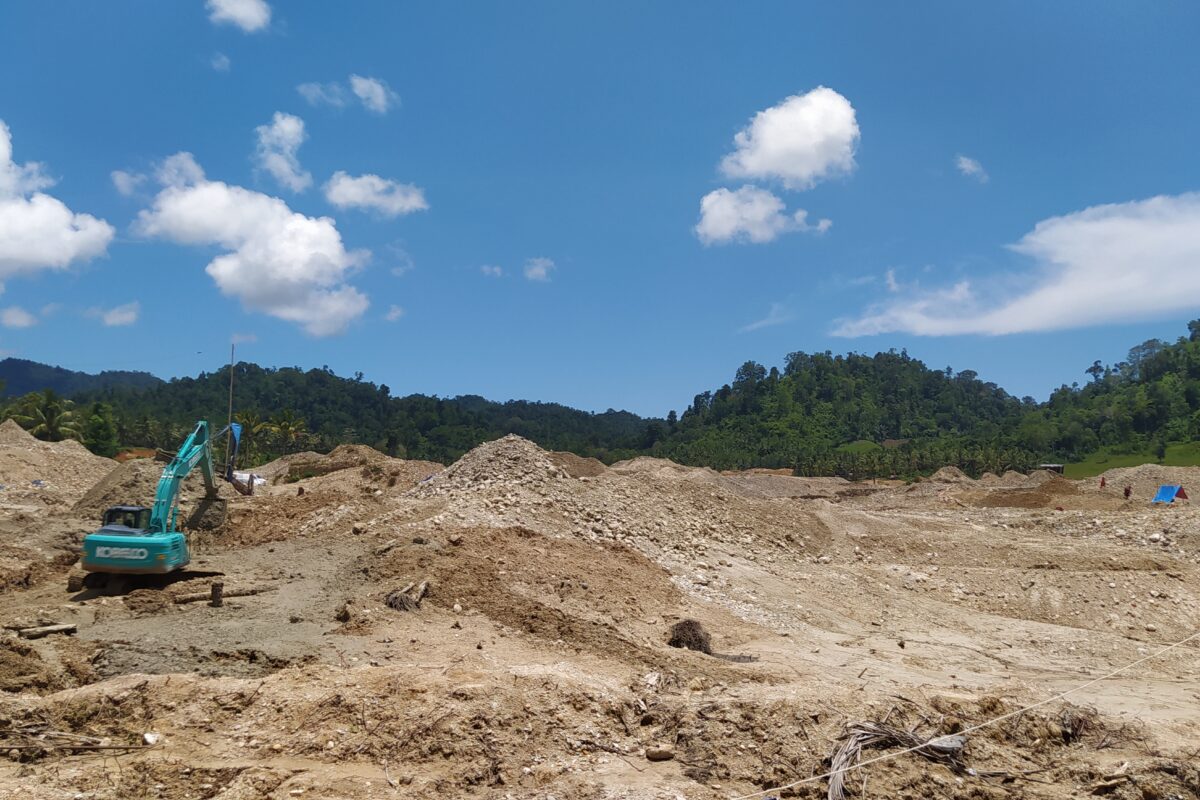 Deforestation due to gold mining in Pohuwato.