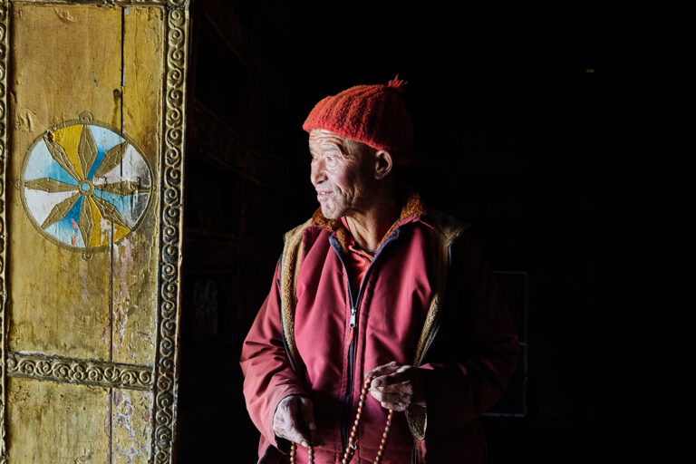 Karma, a monk in the ancient monastery of Mu Gompa