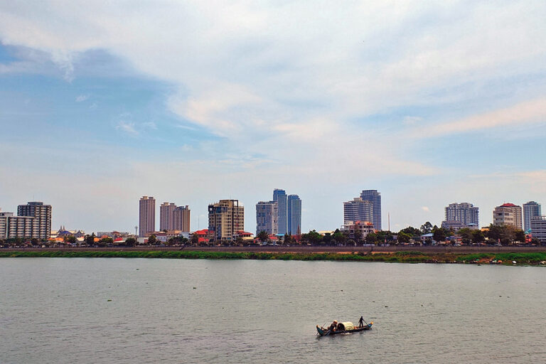 The Tonle Sap River in Phnom Penh.