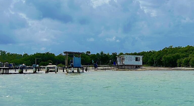 Middle Long Cay fishing outpost. Photo courtesy of Maria Palomares.