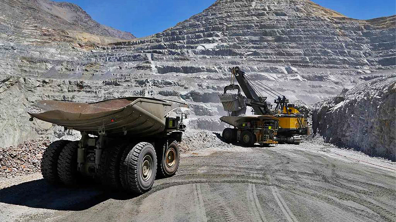 The Los Pelambres open pit mine.