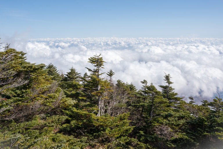 Clouds over mountains in Japan.