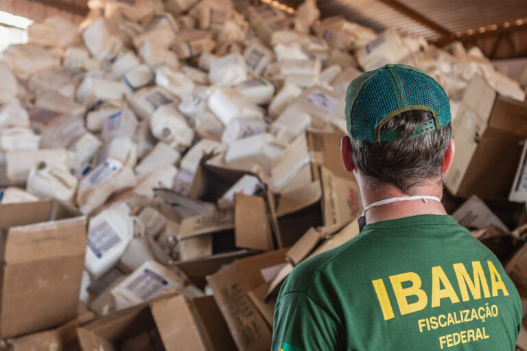 Brazilian environment ministry's IBAMA carryinh out an operation to combat the illegal use of pesticides in western Bahia's Cerrado in 2018.