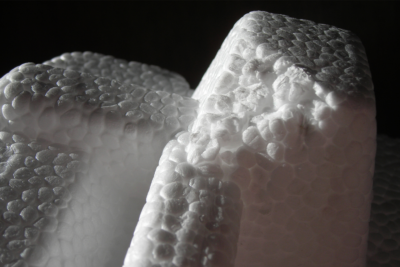 Close up of expanded polystyrene packaging