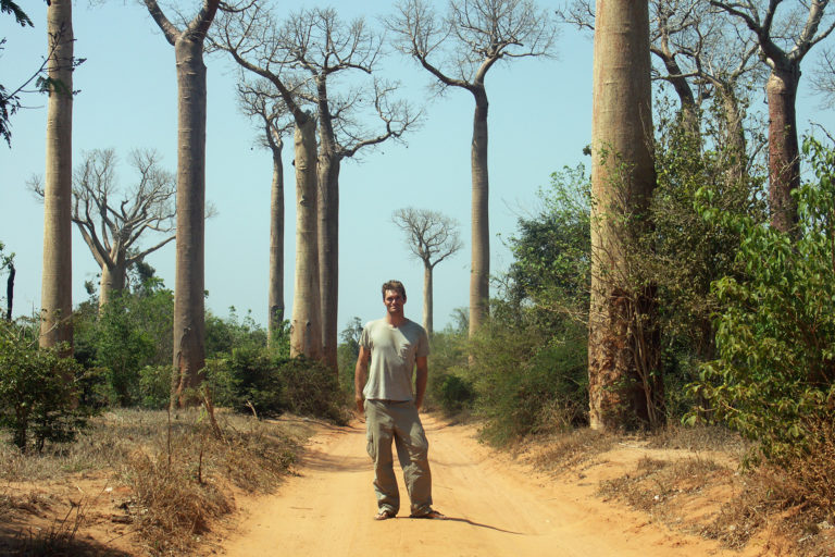 Me among baobabs in Madagascar in 2004.