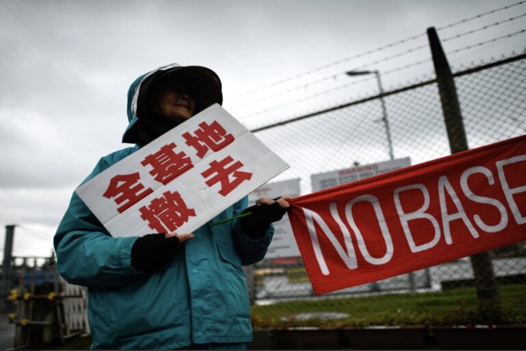 Okinawan protester. Image by Richard Atrero de Guzman/NurPhoto via Getty Images