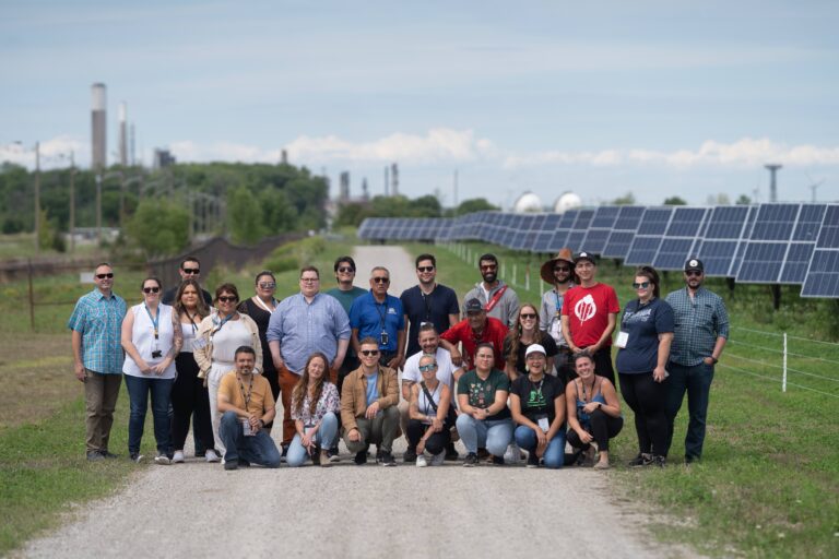 20/20 Catalysts, an intensive Indigenous clean energy capacity-building program, at the Nanticoke Solar Project in Six Nations of the Grand River in the summer of 2022.