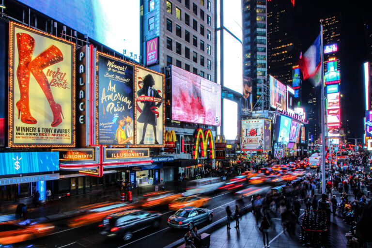 Digital screens in New York's Times Square.