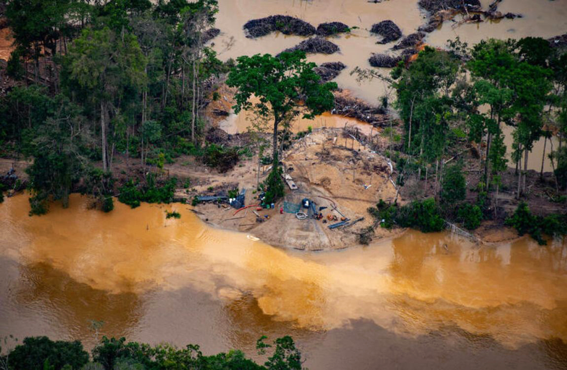 Illegal mining within the Yanomami Territory.